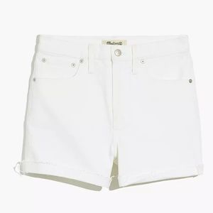 High rise denim shorts white madewell